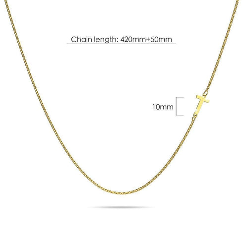 Bold Alphabet Letter Initial Charm Necklace in Gold Tone
